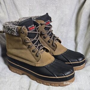 Thermolite Womens Insulated‎ Duck Boots Leather Faux Fur Winter Snow